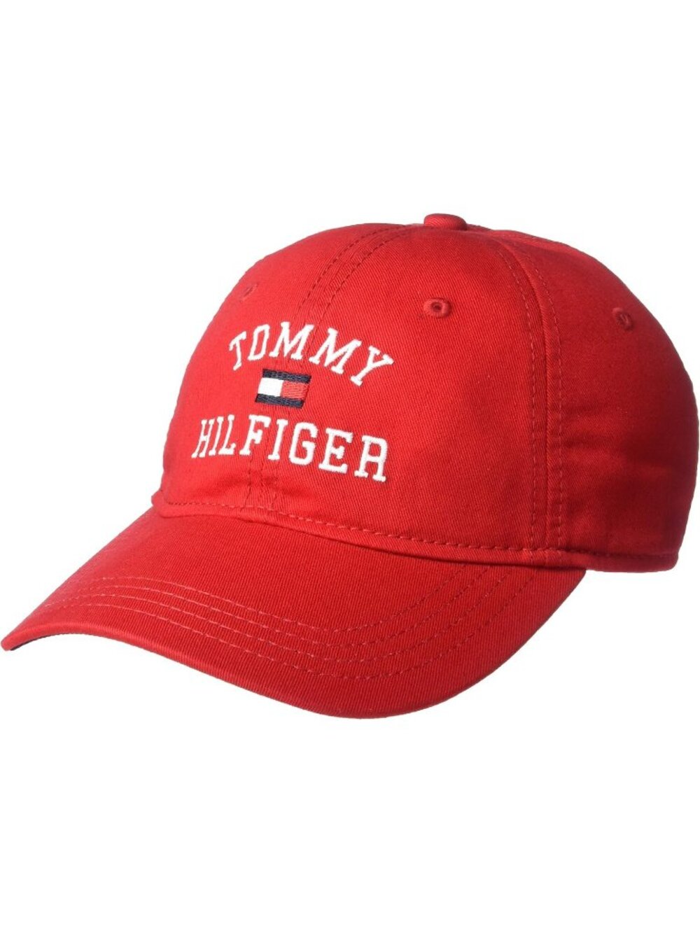 Tommy Hilfiger Men's Apple Red Cotton Logo Adjustable Baseball Cap